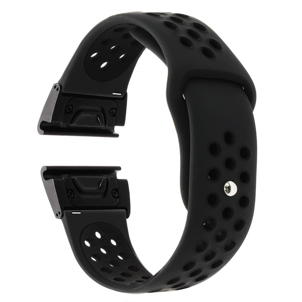 Garmin Ersatz Silikon Armband Dual Color mit 22mm Schnellverschluss (Gelenkumfang: 172-247mm) - Schwarz