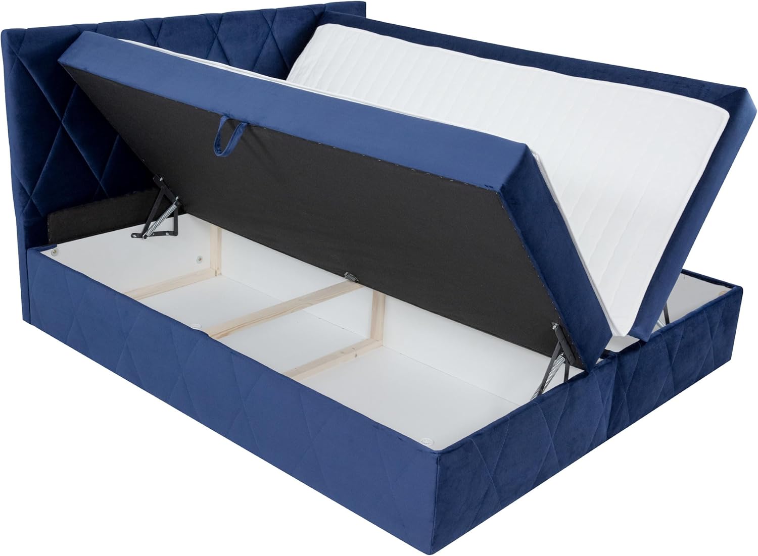Mirjan24 Boxspringbett Simoti mit 2 Bettkästen, Polsterbett mit Bonell-Matratze und Topper, Bett, Polsterkopfteil, Doppelbett, Bettgestell, Amerikanisches Continentalbett (Magic Ve. 2239, 140x200cm)