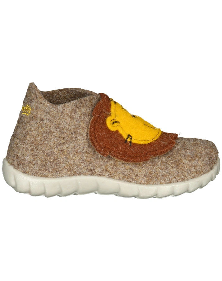 Filz-Hausschuhe HAPPY LION in beige