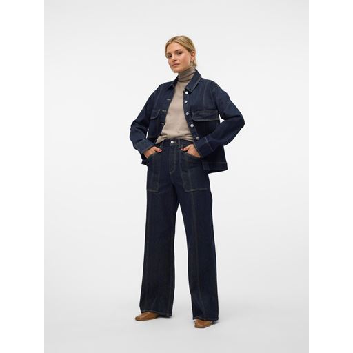 Vero Moda Ranga Denimskjorte, Dark Blue Denim, S