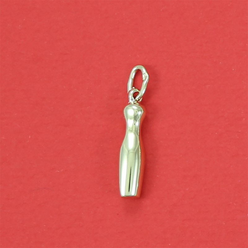 Pendentif quille de bowling - Plaqué or