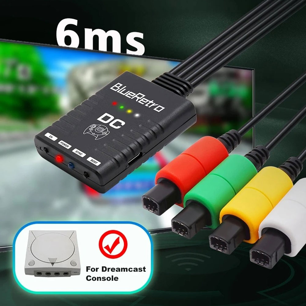 Wireless Retro Receiver Bluetooth Game Controller Adapter für SEGA Dreamcast  Konsole - Schwarz