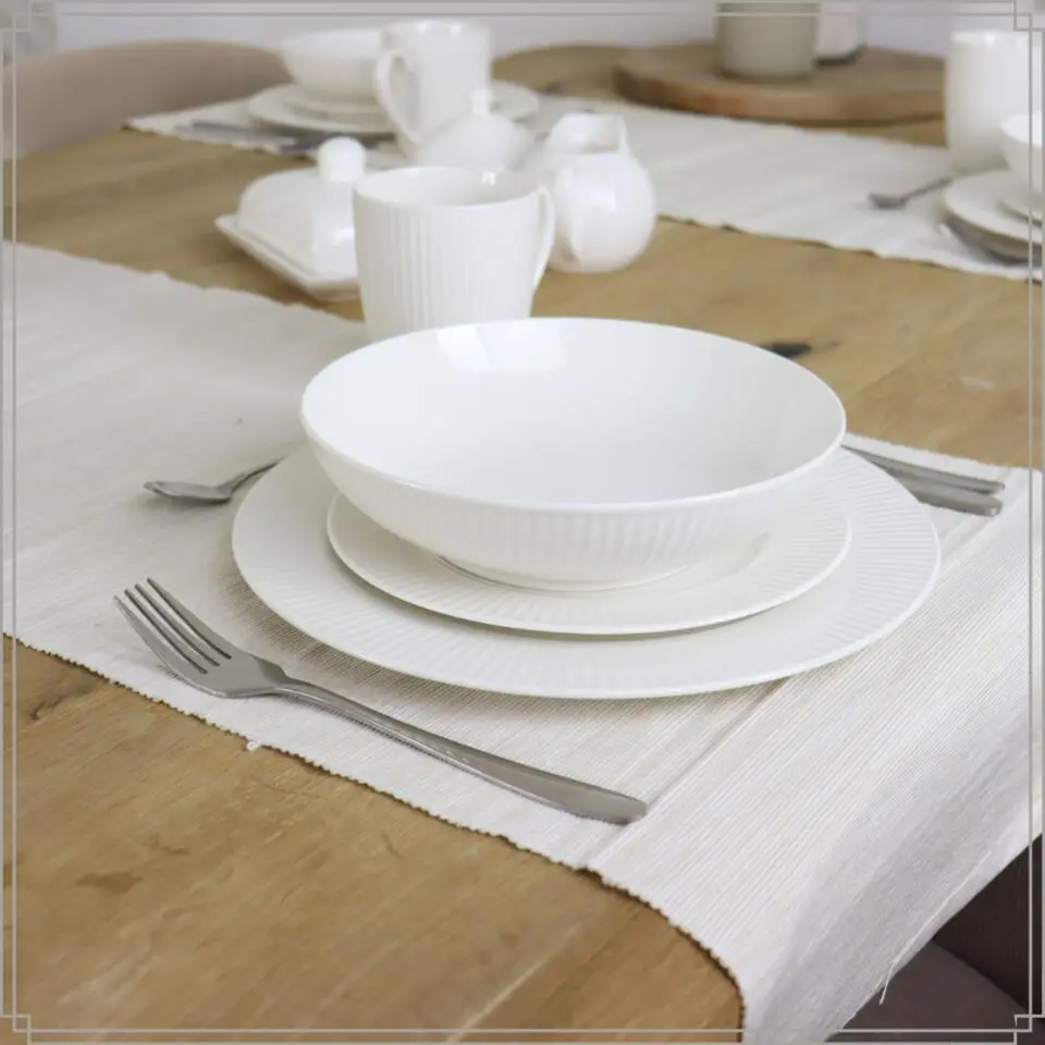 OTIX Dinerborden Bordenset 6 Persoons 27cm Wit Porselein LUNA