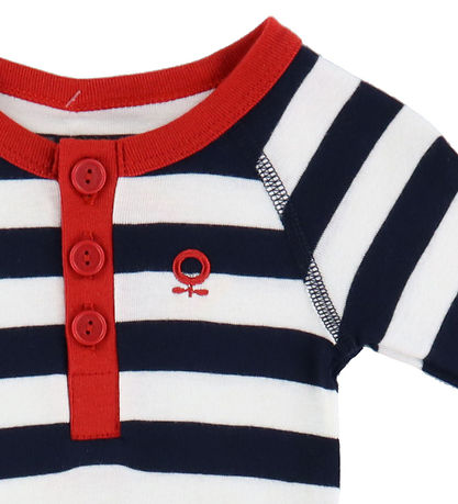 Katvig Strampler - Navy/Weiß-gestreift