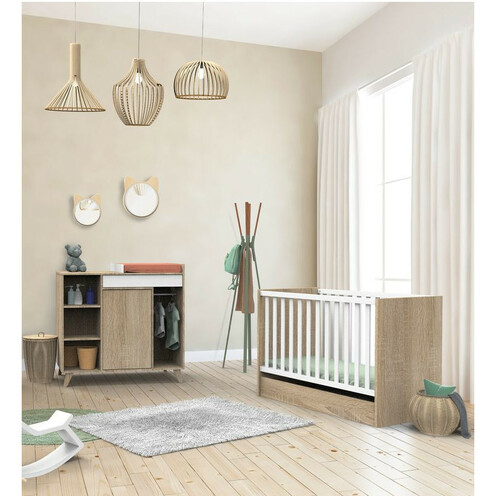 Chambre DUO Lit 70x140 Commode NOVA Blanc - SAUTHON