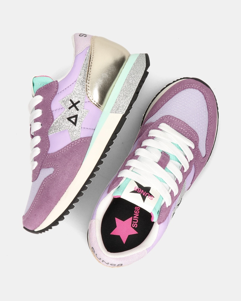 Sun 68 Star girl Glitter Lage sneakers  - paars