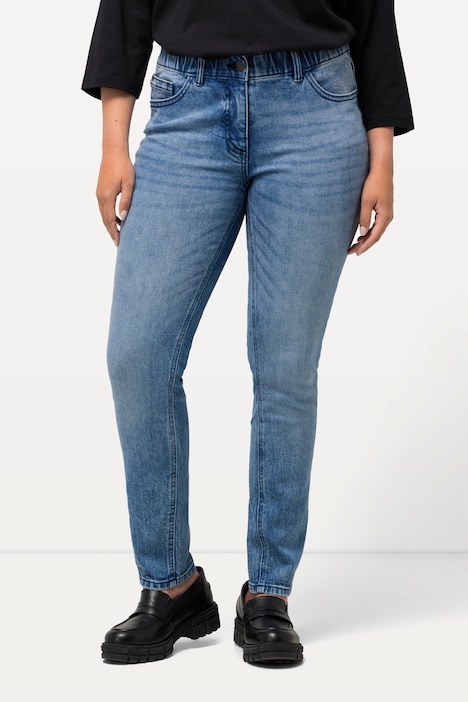 Jeans Sarah, Wascheffekte, schmales, konisches Bein