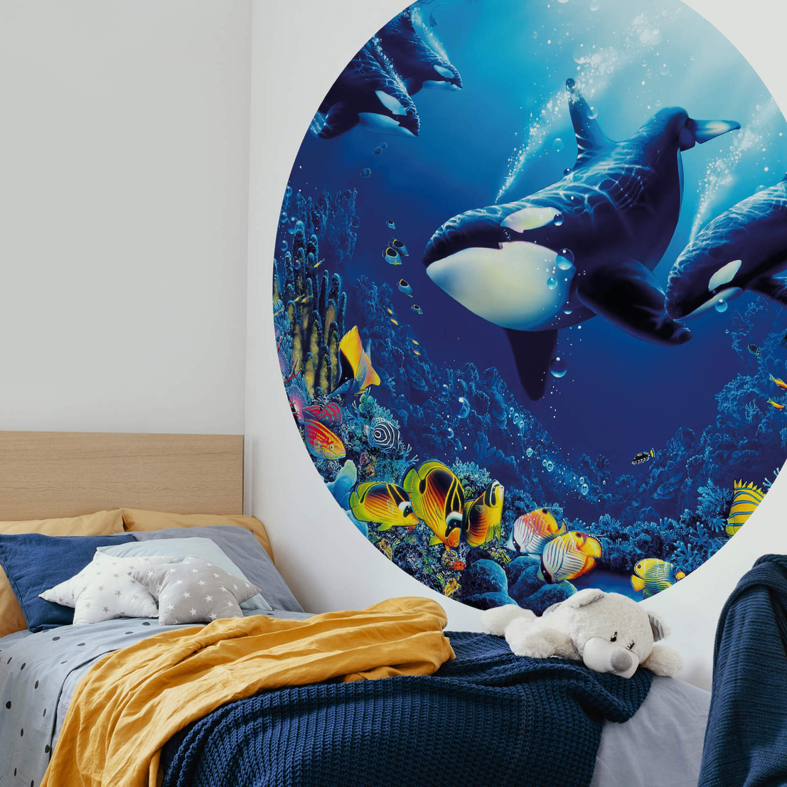 Fototapete DESIGNWALLS 2.0 - blau-gelb - Unterwasser - 1,4 Meter
