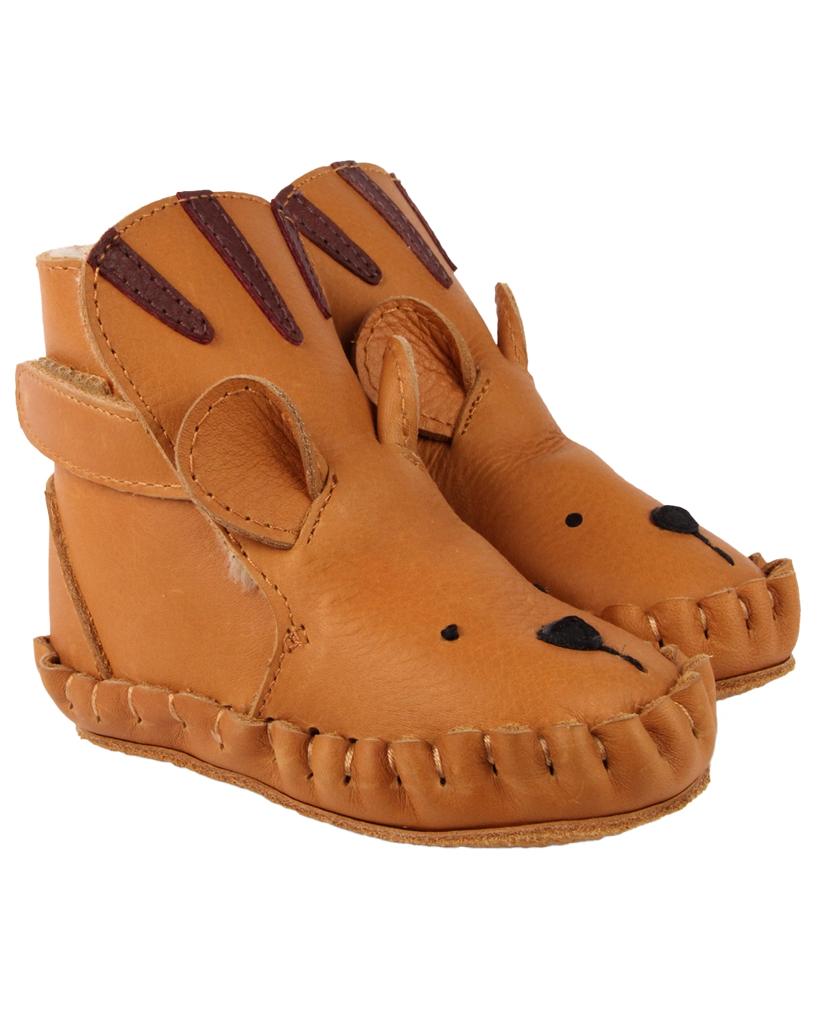 Krabbelschuhe KAPI CLASSIC - TIGER gefüttert in camel