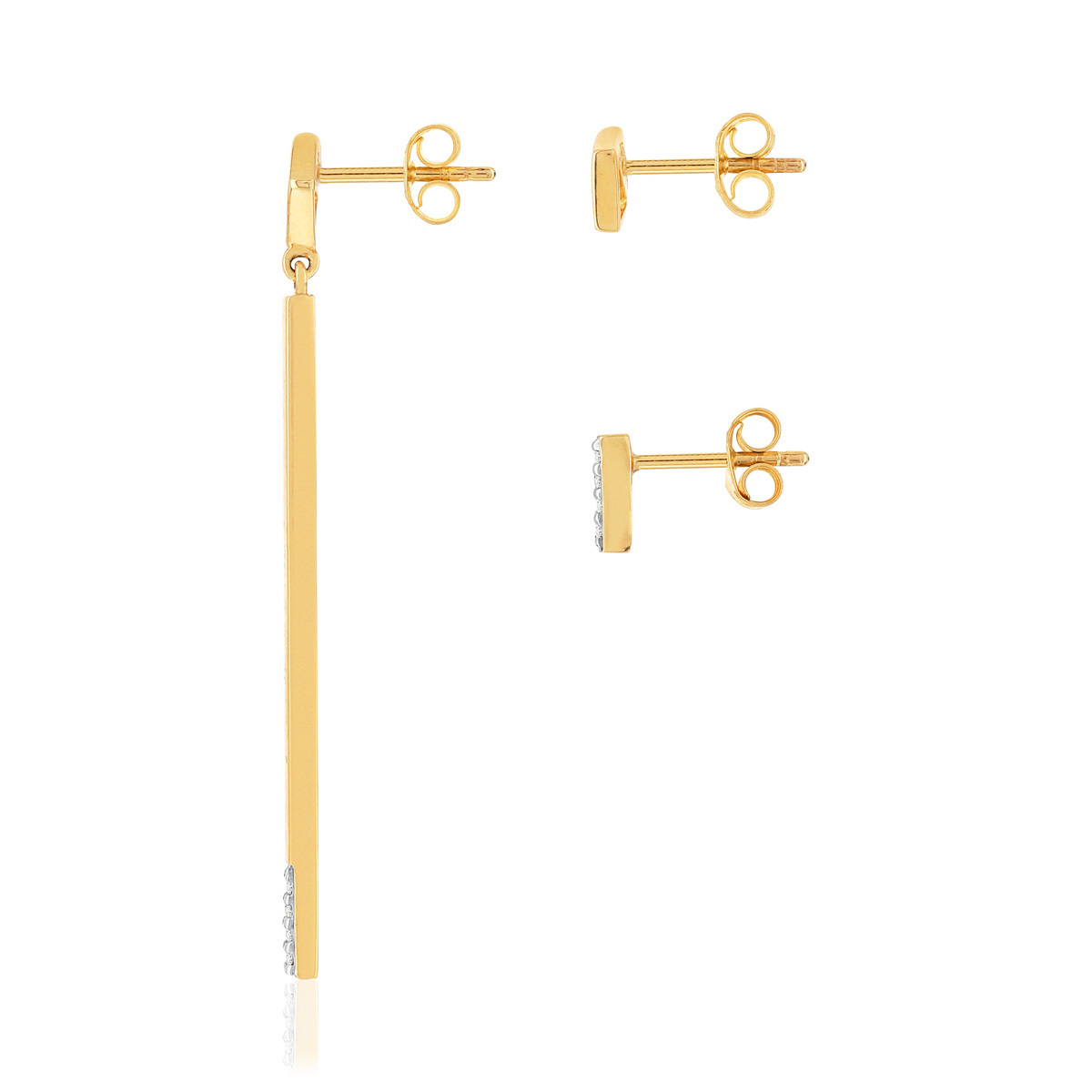Boucles d'oreilles or jaune 375 diamants