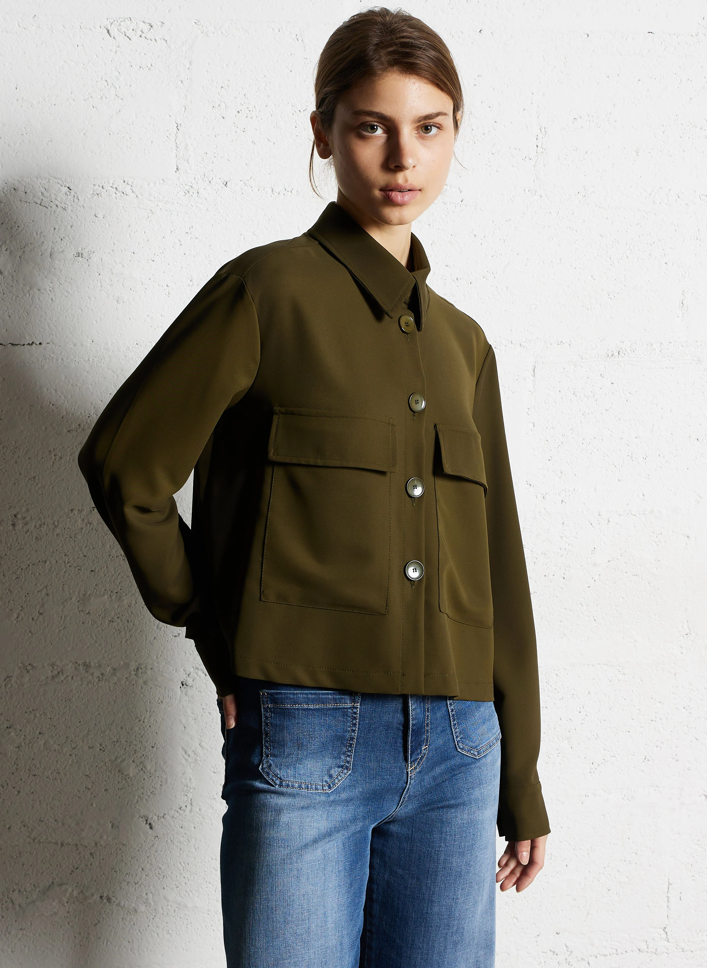 Chemise col classique ample | Vert
