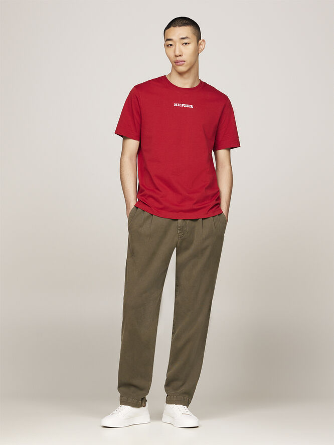 Tommy Hilfiger MONOTYPE STITCHING TEE Dark magma