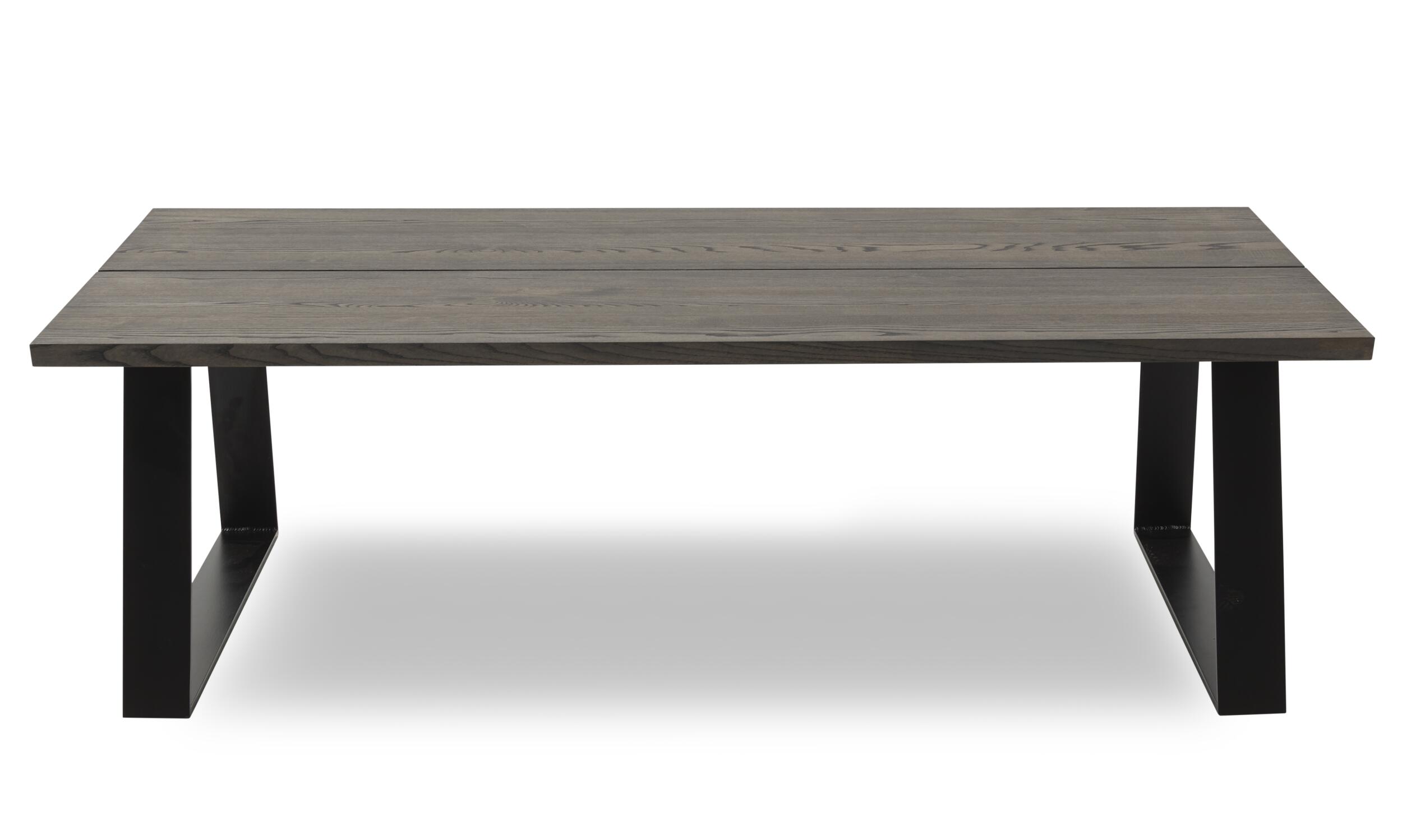 Timber Sofabord i mørkebrunt træ 150 x 45 x 90 cm   sorte ben
