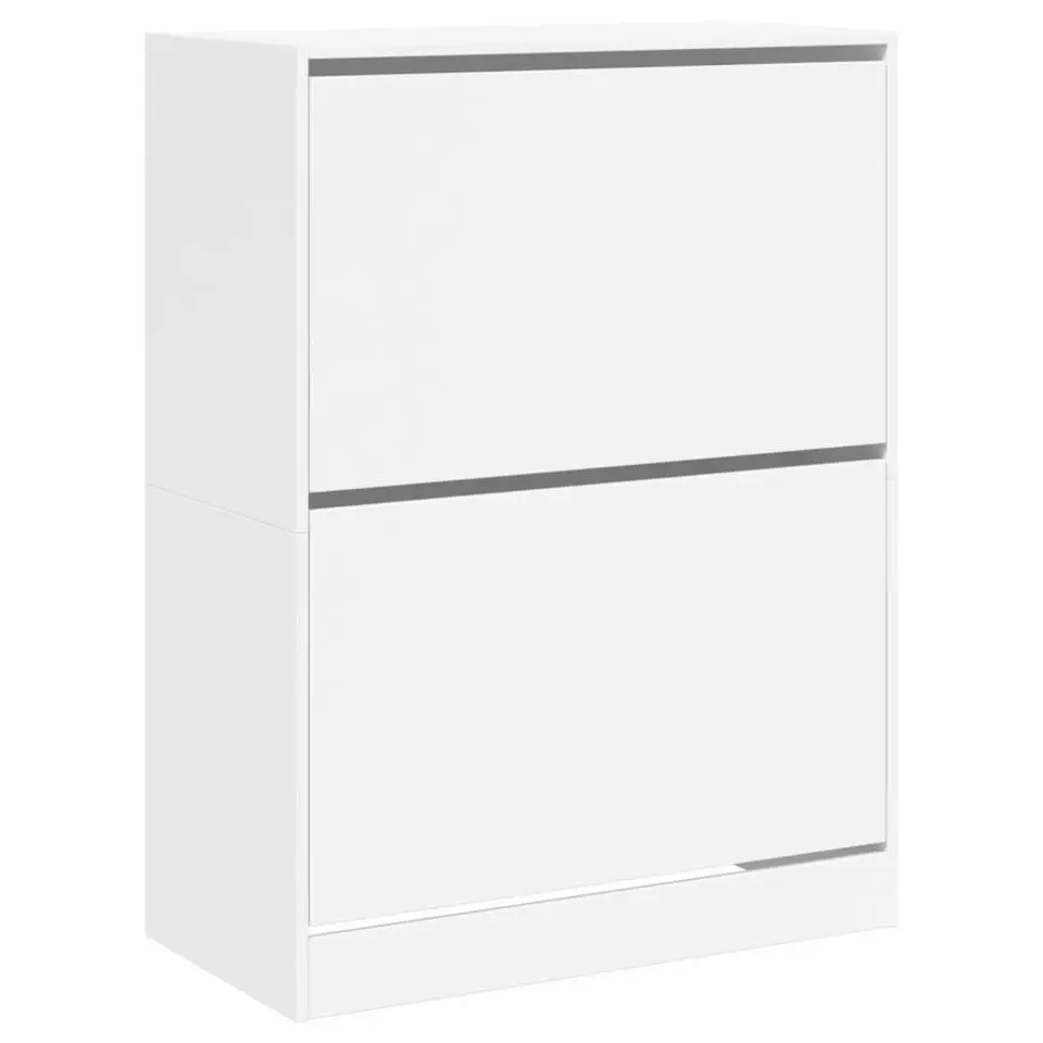 vidaXL - Schoenenkast met 2 kleppen 18 paar - Wit - Bewerkt hout - 80x42x108 cm