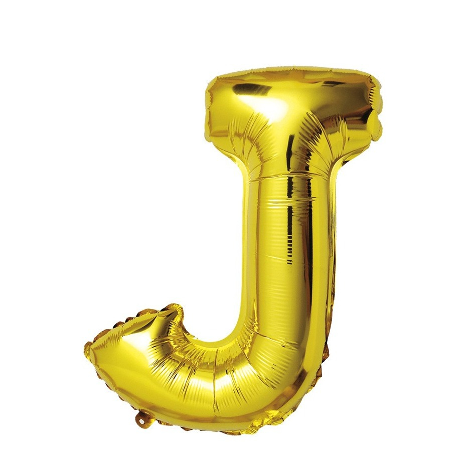 (80cm) Buchstaben Ballon Geburtstags Party Luftballon Folienballon - Buchstabe J / Gold