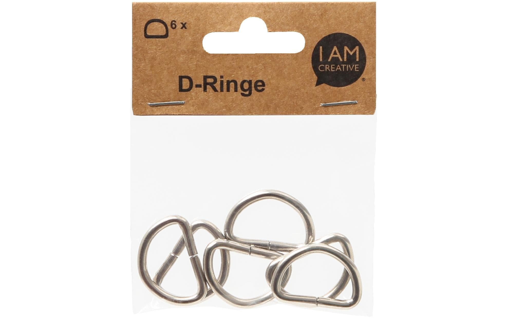 Anhänger D-ring zum Öffnen 32 x 22 mm, 6 StückHalbringe zum gestalten von Dekorationen