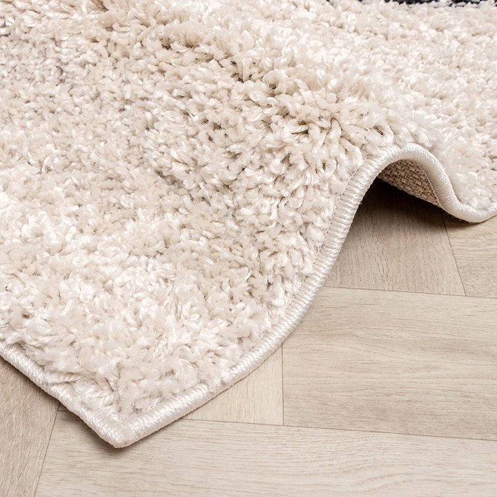 Hoogpolig vloerkleed - Sensa Pair Creme/Zwart | Extra vol!