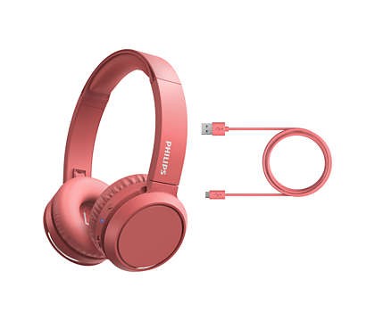 Philips Audio - On-ear Wireless Headphones - Red