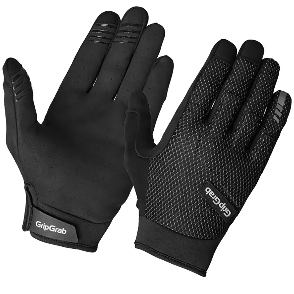 GripGrab Descent Guarded MTB Zomer Fietshandschoenen Lange Vingers Zwart