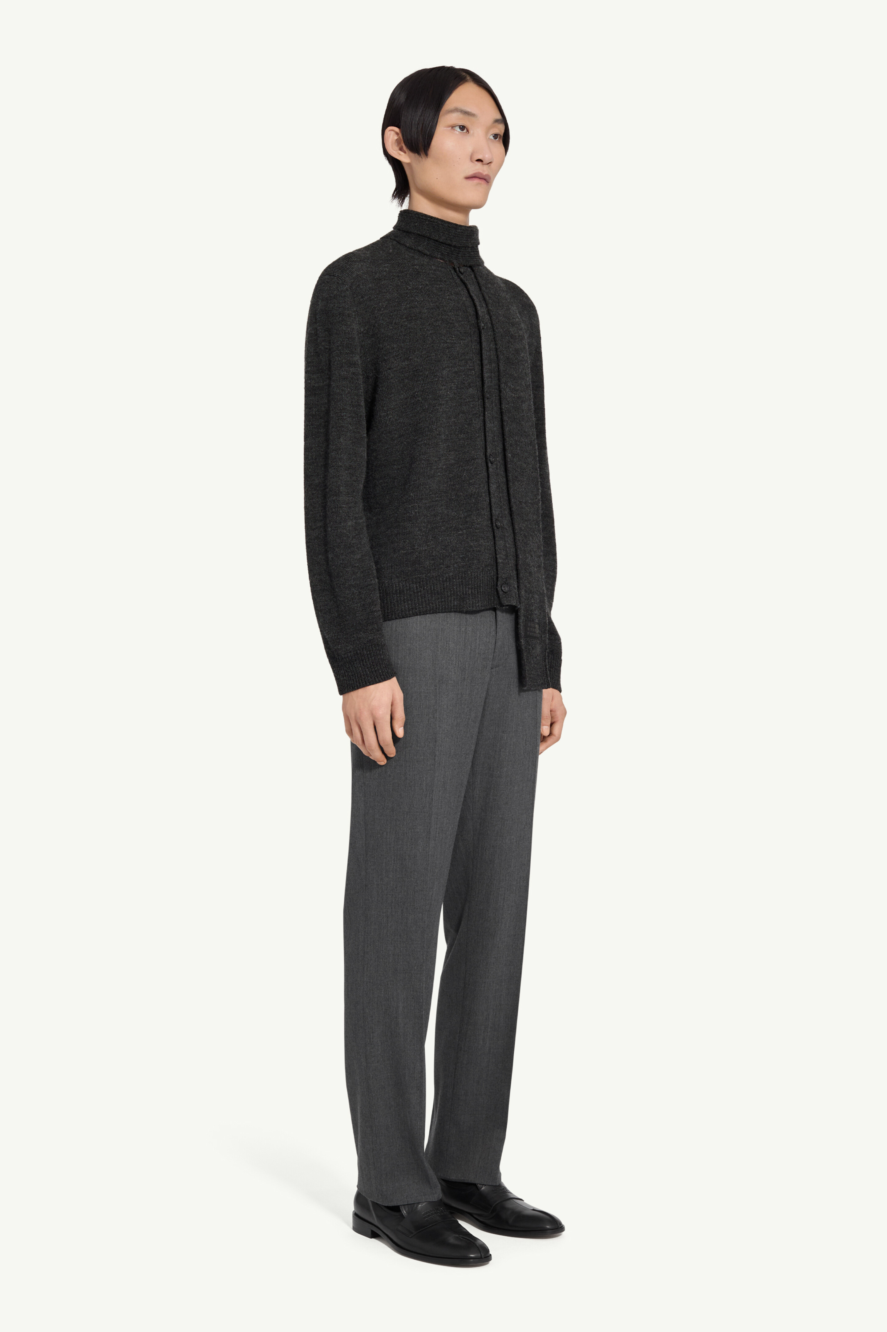 Cardigan en maille avec écharpe en laine pour homme | MM6