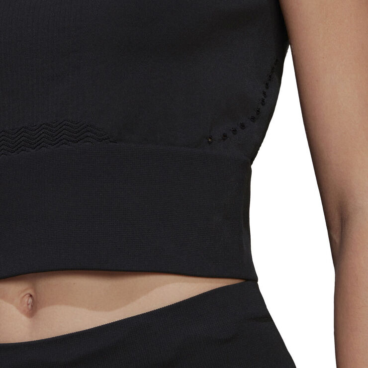 adidas Aeroknit Crop løbetop Sort