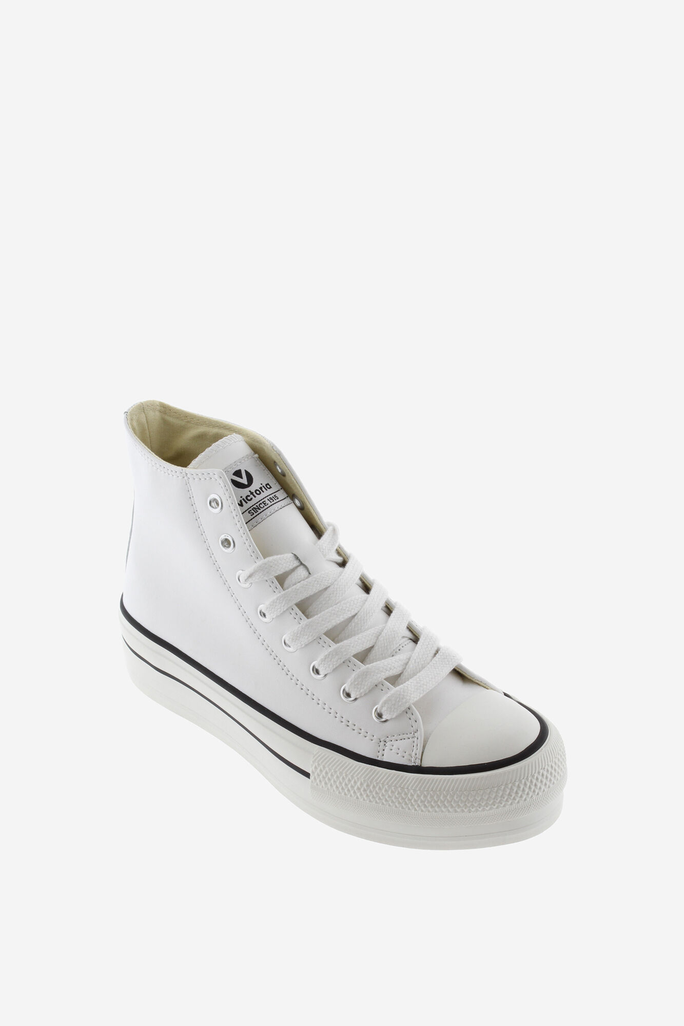 Bota de cano alto com efeito de couro