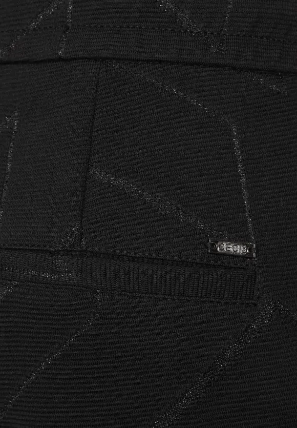 Loose Fit Jacquard Culotte - Black