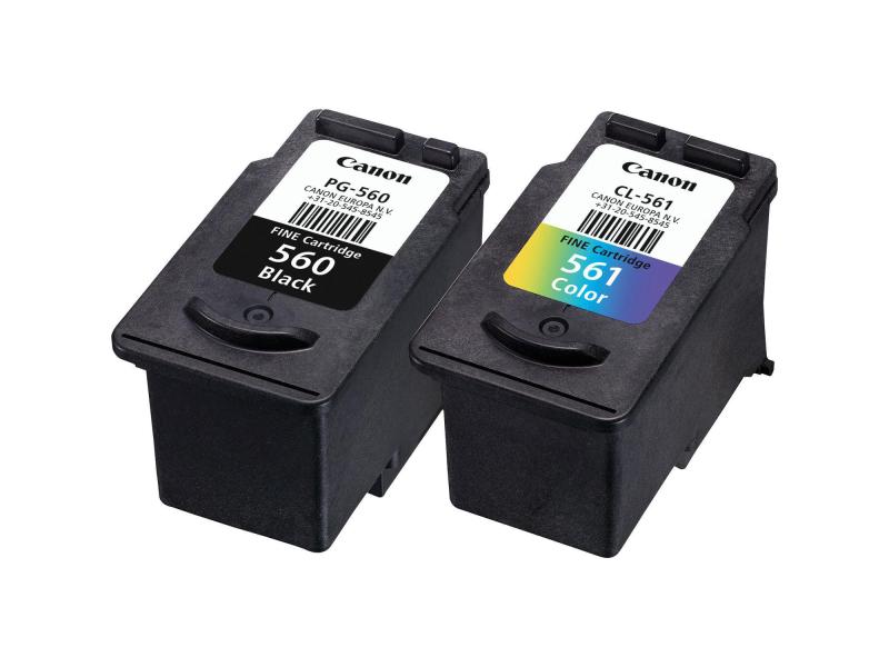 Canon Tinte PG-560   CL-561 / inkl Fotopapier Tintenset: 1x Schwarz, 1x Dreifarbig, 1x Fotopapier