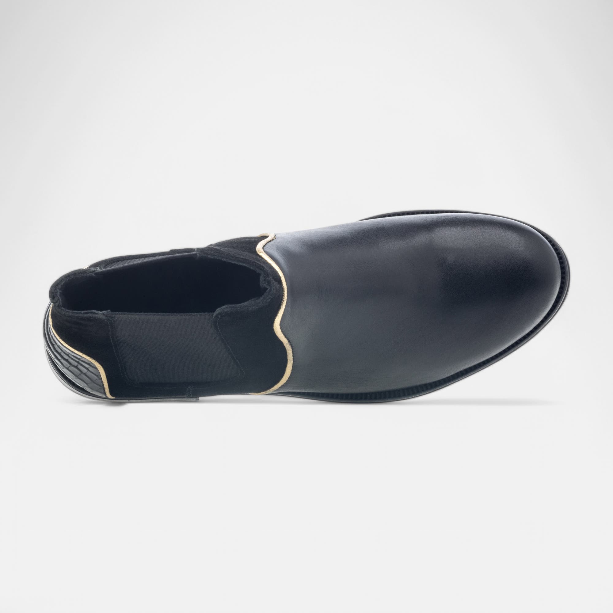 Boots chelsea Femme en cuir noir