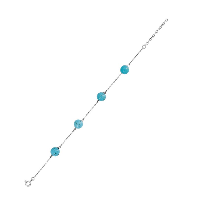 Bracelet Femme - turquoise - Argent 925 - Longueur : 18 cm