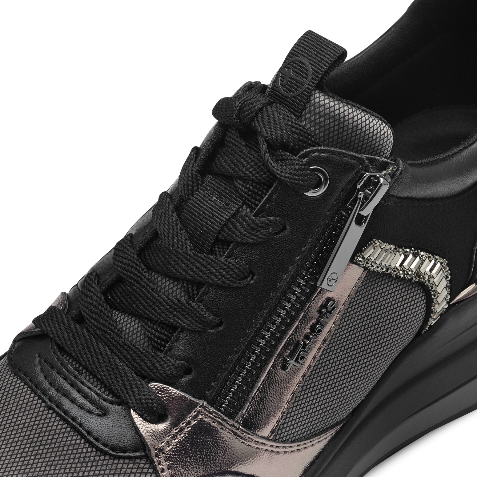 Tamaris Keilsneaker  , Freizeitschuh, Halbschuh, Schnürschuh mit Schmucksteinen