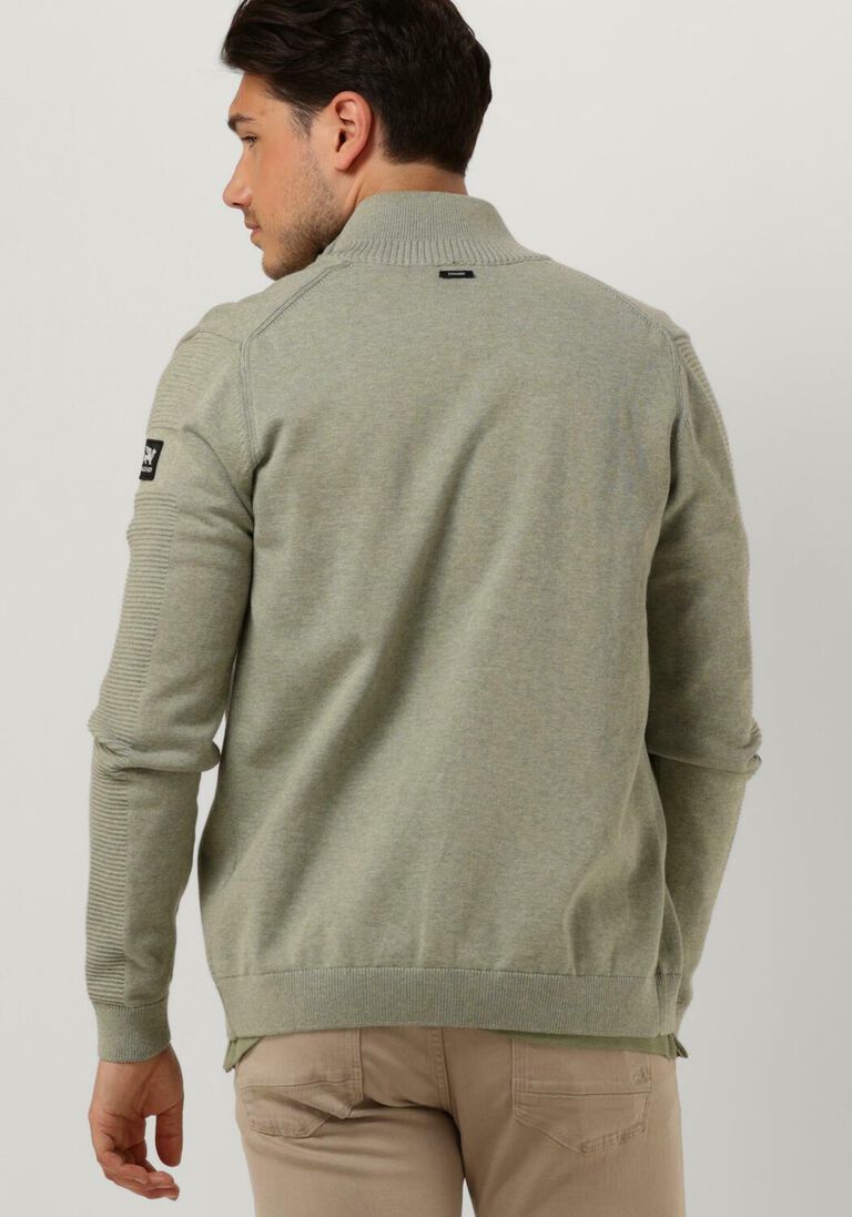VANGUARD groene vanguard vest zip jacket cotton melange