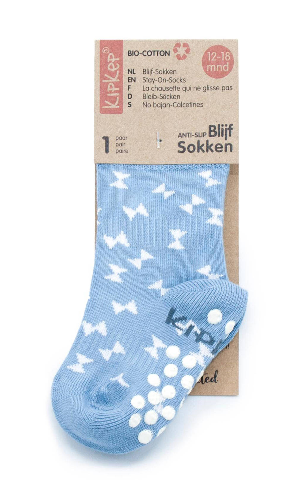 super leuke sokjesBlijf-Sokjes met anti-slip nopjes 12-18 mnd blauw