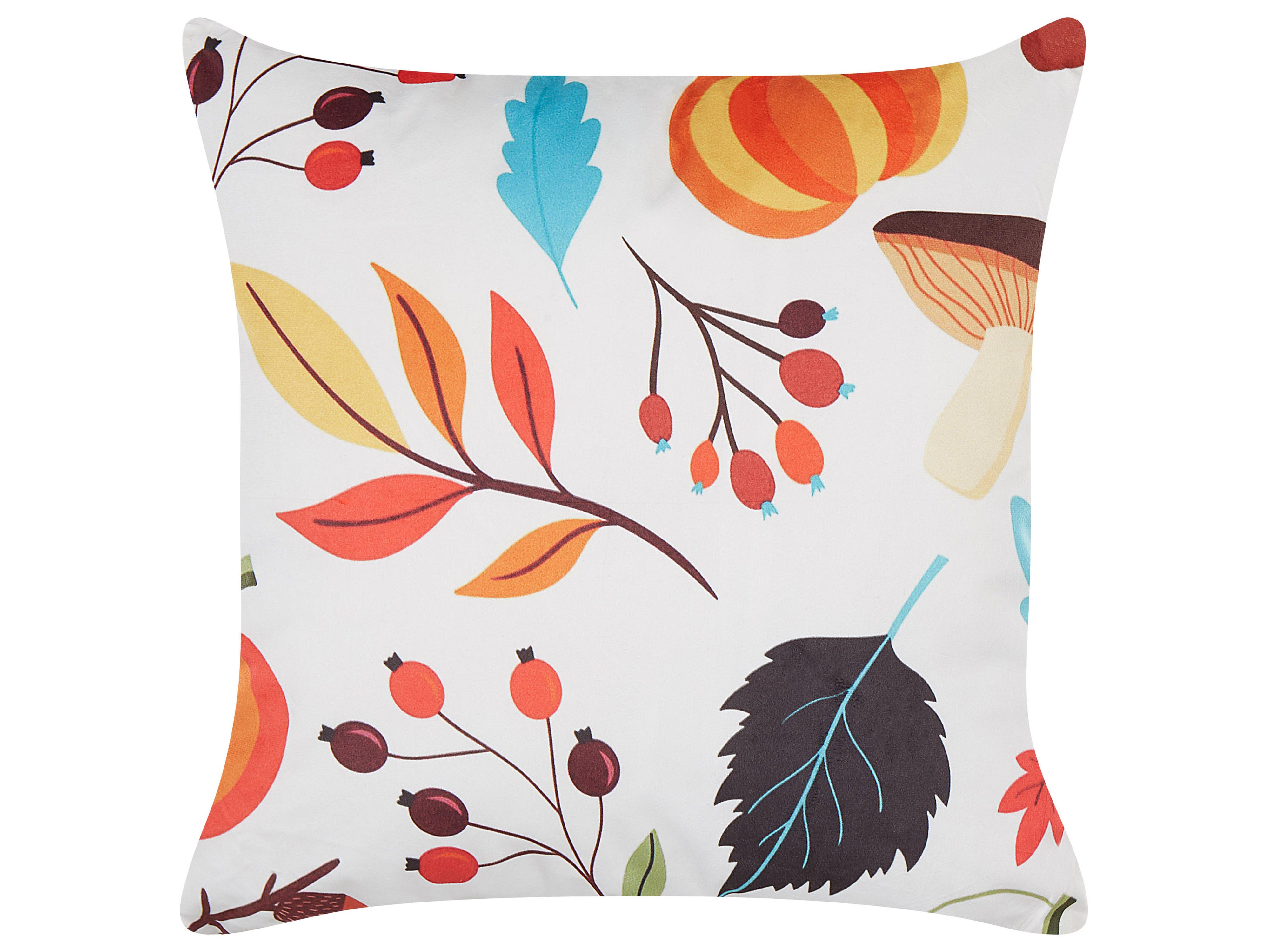Sierkussen VISCARIA Fluweel 45 x 45 cm Meerkleurig bladpatroon