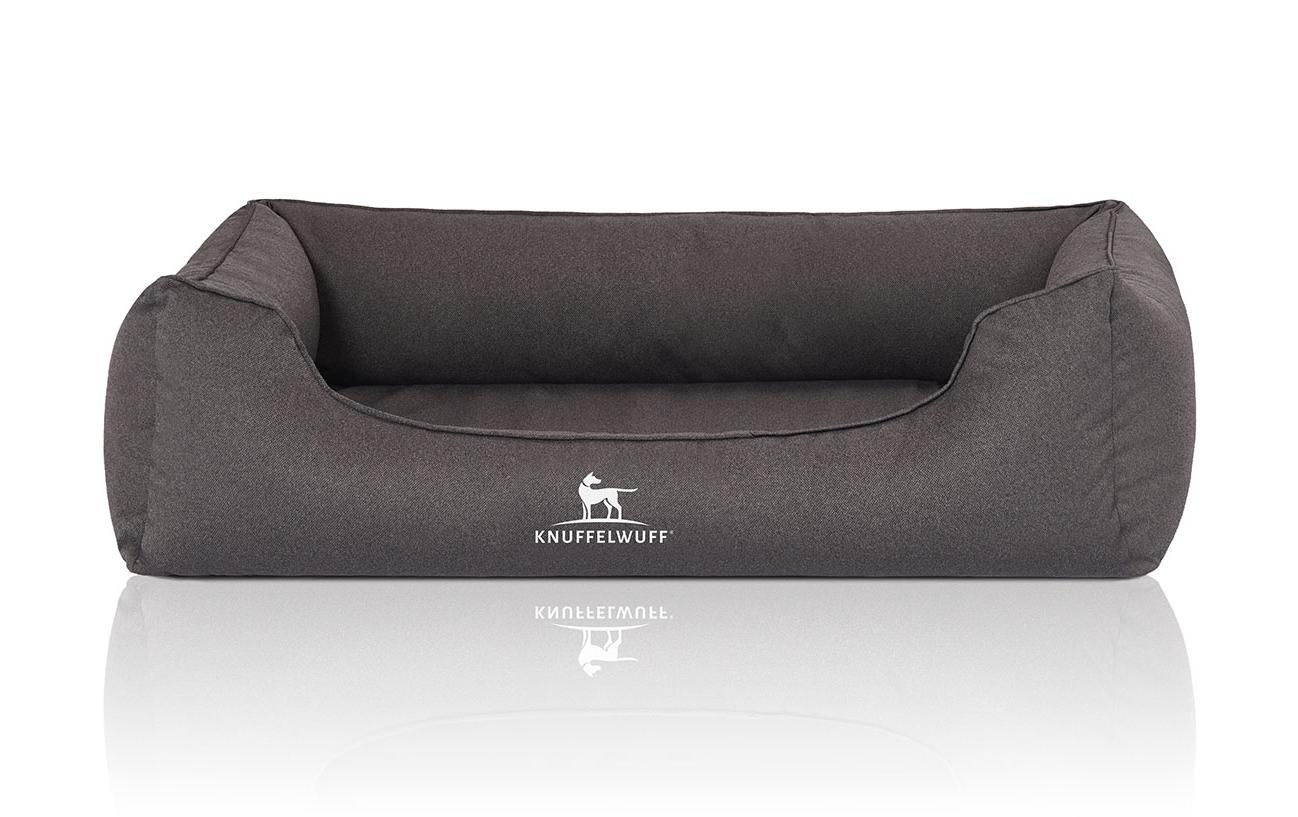 Hunde-Bett Leon Velour XL, 105 x 75 cm, Anthrazit<br>Orthopädisches Hundebett