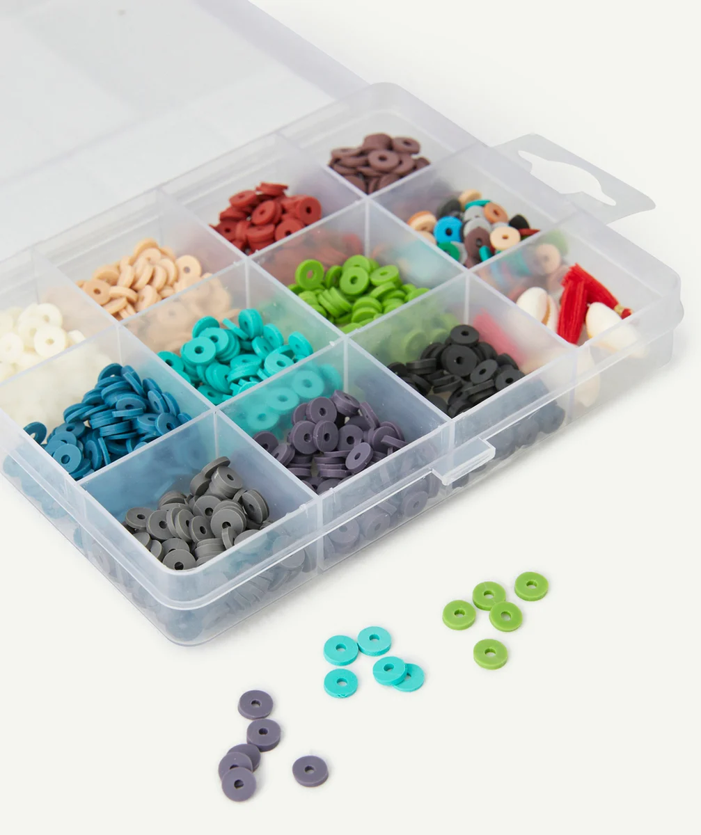 LA PETITE EPICERIEBOÎTE DE PERLES HEISHI 11 COULEURS NATURELLES AVEC ACCESSOIRES