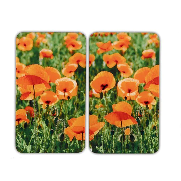 Set 2 couvre-plaques protection motifs Coquelicot Wenko by Maximex
