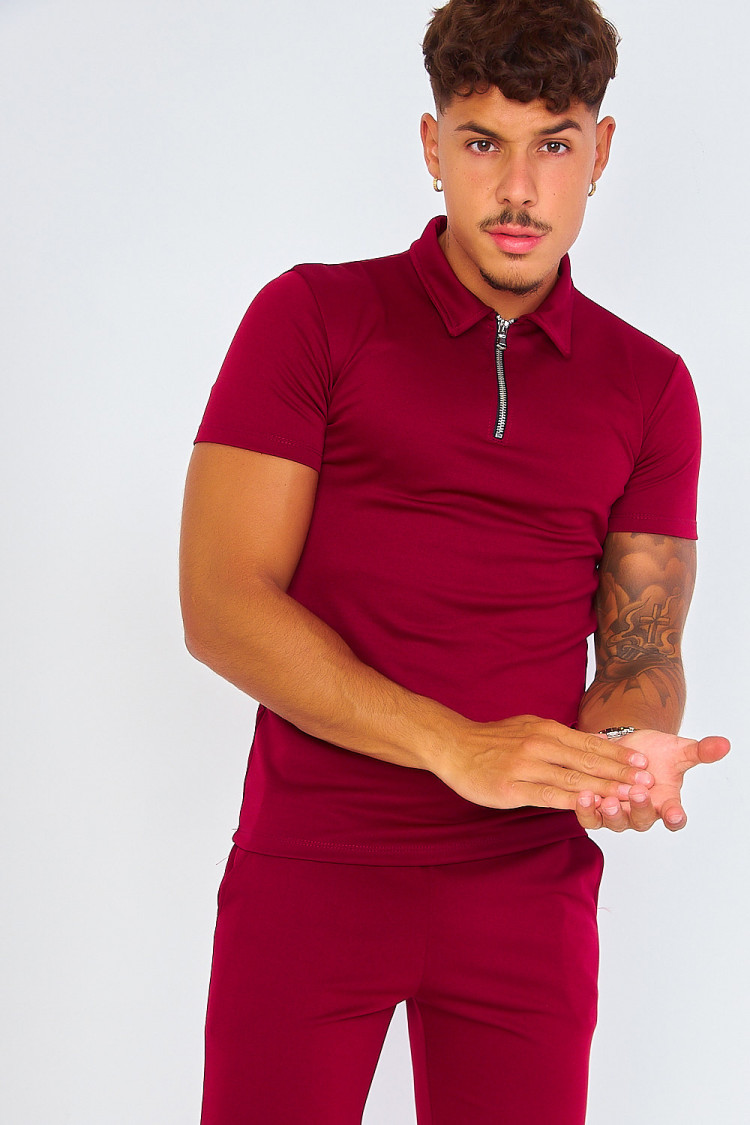 Ensemble bordeaux polo + short