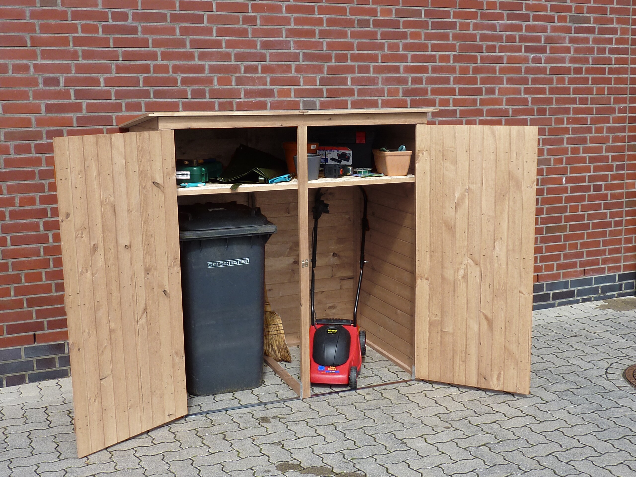 Promadino Promex Handels GmbH, Steinbrückerstraße 2-4, 23556 Lübeck, service@promex-online.de Mülltonnenschrank 2türig