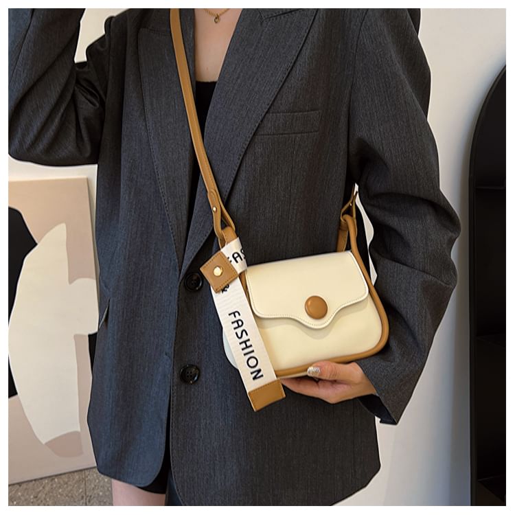Maorong - Crossbodytas van imitatieleer met contrasterende rand