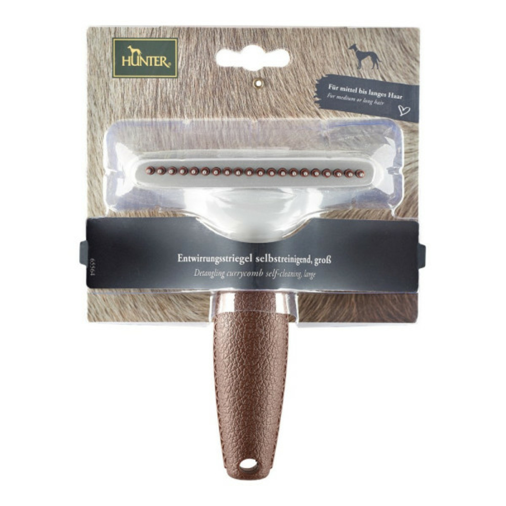 Brosse démêlante auto-nettoyant râteau acier inoxydable