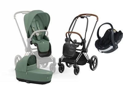 Cybex Priam Duovogn inkl. BeSafe iZi Go Modular X2, Leaf Green/Chrome Brown