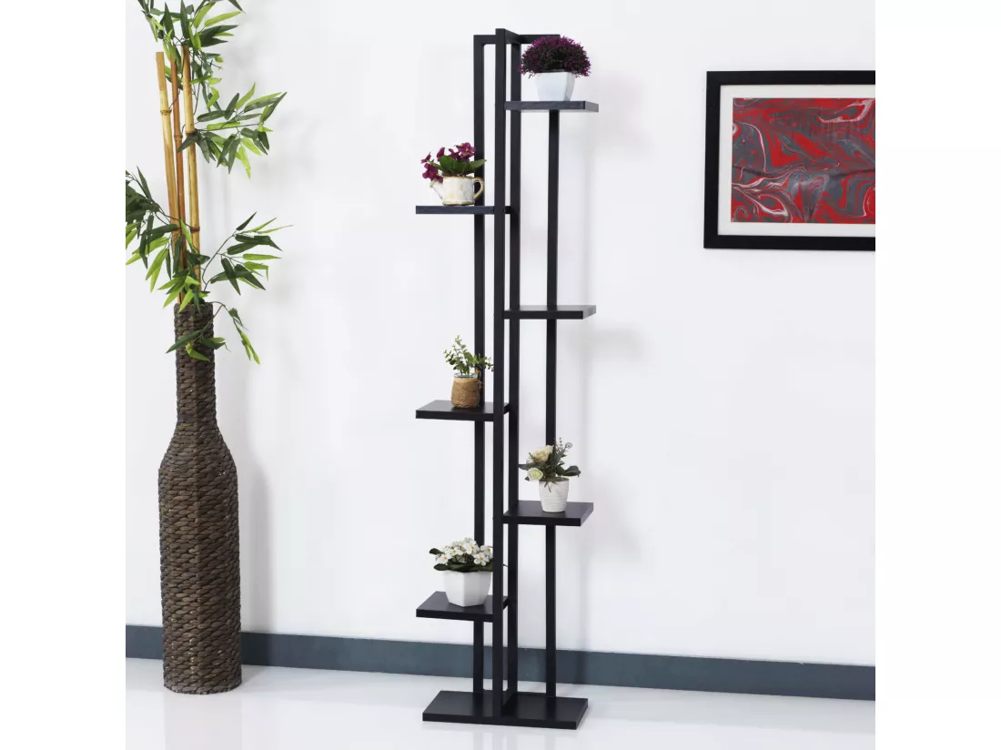 Support de plantes Somero à 6 niveaux 150 x 34 x 21 cm noir [en.casa]