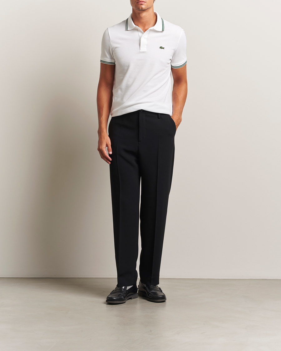 Lacoste Original Stripe Collar Polo Piké White