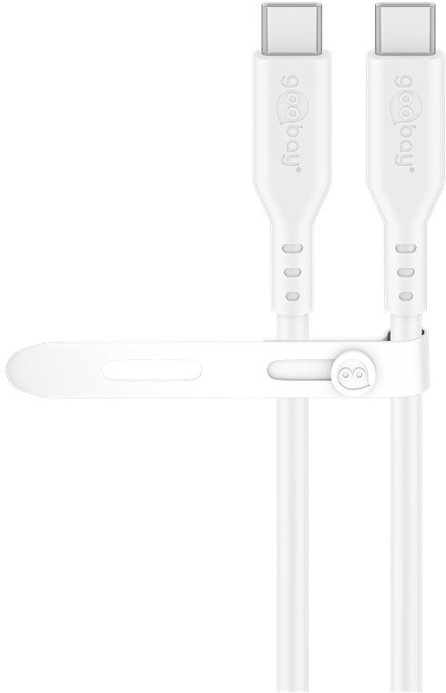 (1.5 m) 60W USB C auf USB C Silikon Ladekabel Fast Charge Datenkabel (77743) - Weiss