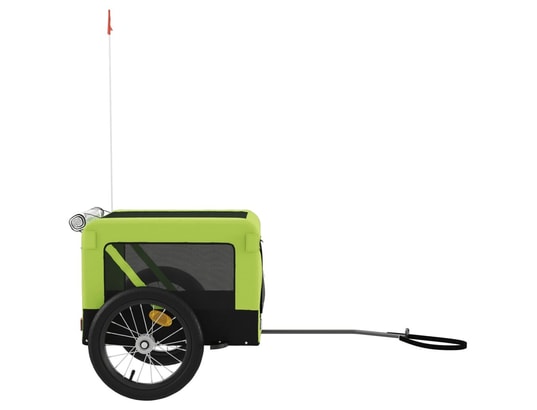 VIDAXL - Remorque de vélo pour chien vert et noir tissu oxford et fer