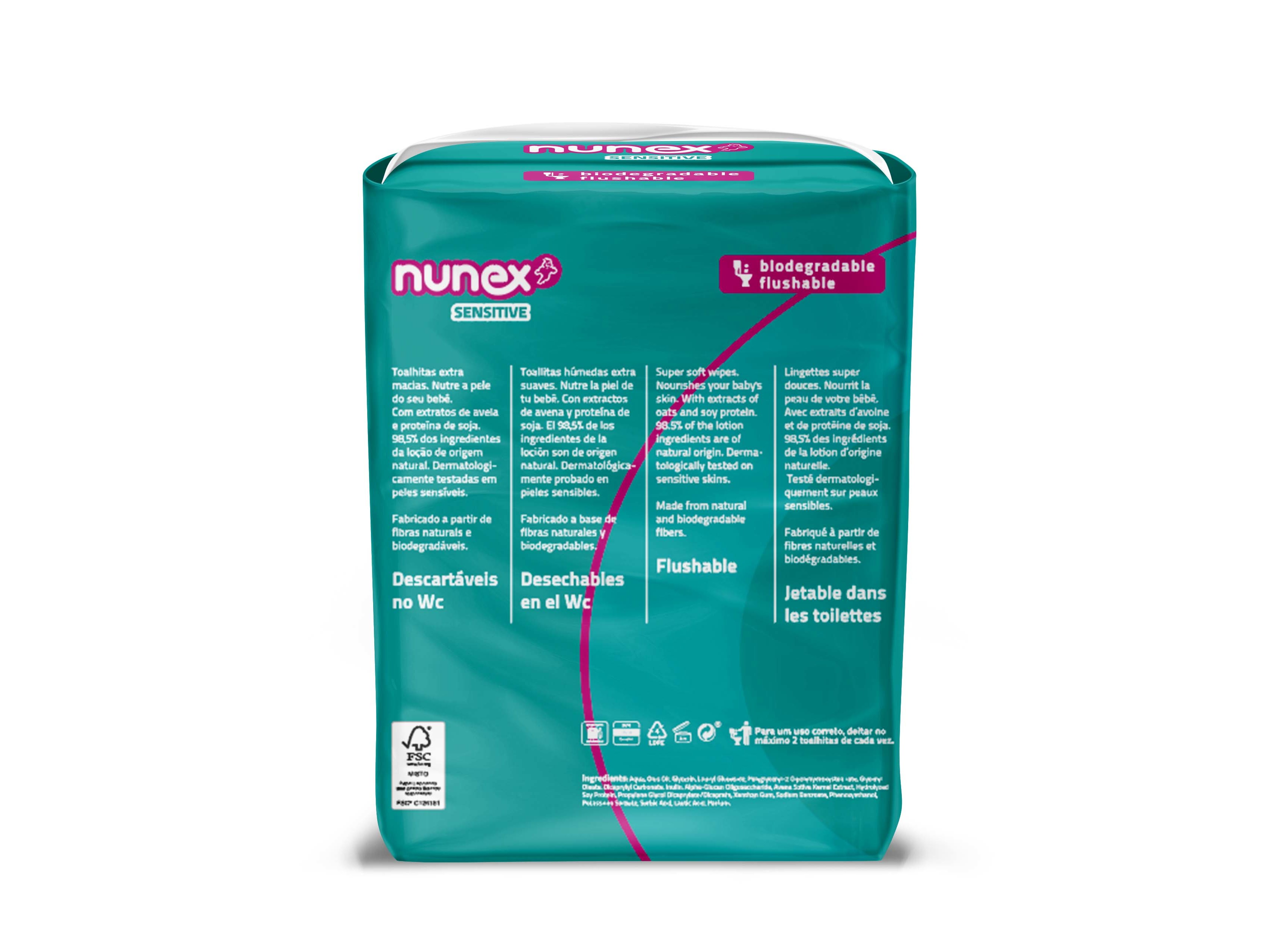 TOALHITAS NUNEX MULTIPACK SENSITIVE 270 UN