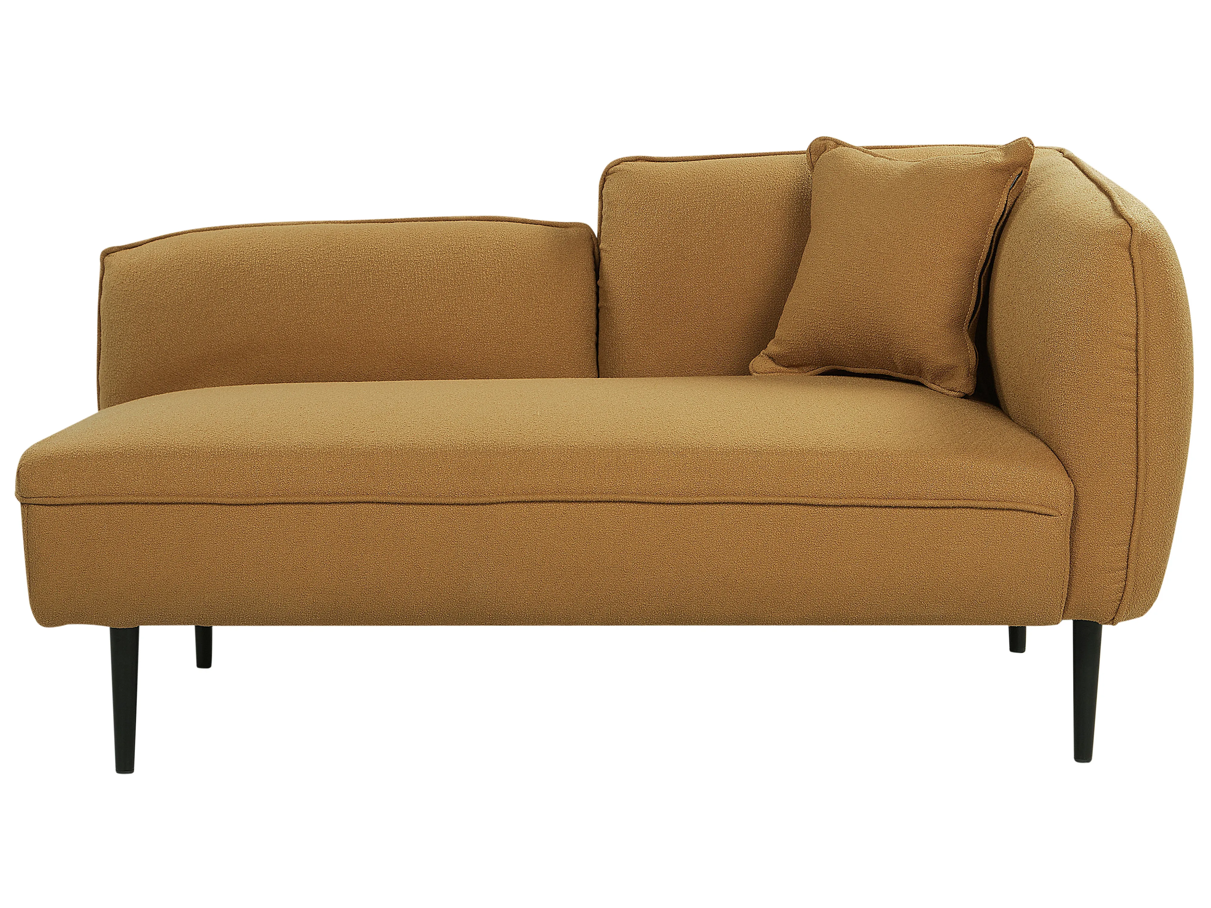 Rechtszijdige chaise longue CHEVANNES Bouclé Mosterdgeel