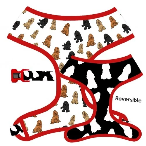 Coleira reversível CaponeTheDog para cães, estampa Cocker Spaniel