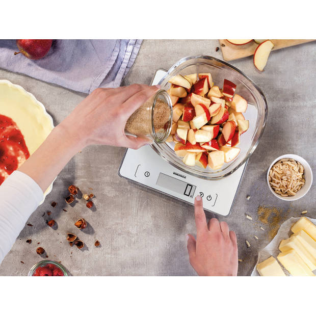 Soehnle keukenweegschaal Page Comfort 400 - extra groot weegvlak - 1 gr nauwkeurig - digitaal - tot 10 kg - wit
